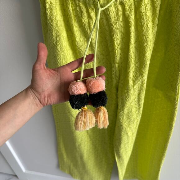 NWT Anthropologie Rare Ollari NY Chartreuse Wide Leg Lave Pants Lime - Picture 5 of 5